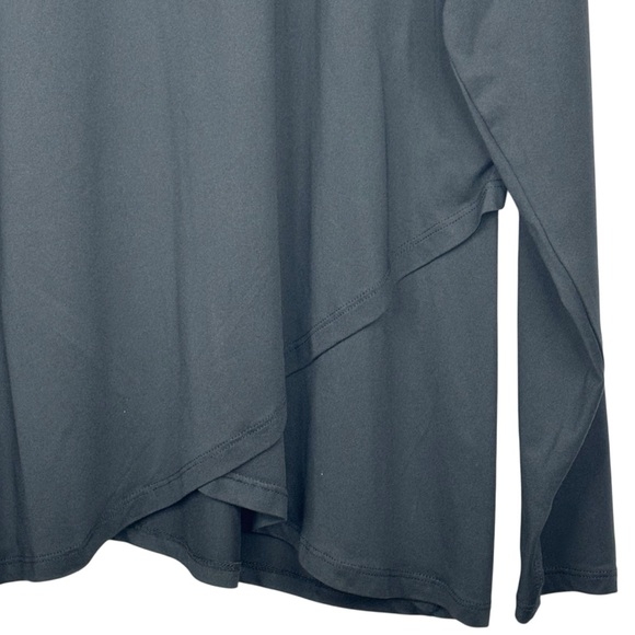 ACX Black Long ‘Athletique” Sleeve Lightweight Layer Look Front FlowyTop 1X - Picture 4 of 7